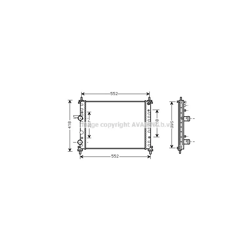 Radiateur, refroidissement du moteur AVA QUALITY COOLING FT2326