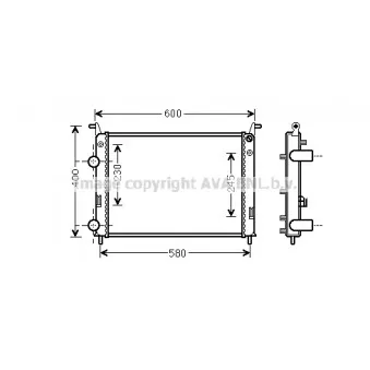 Radiateur, refroidissement du moteur AVA QUALITY COOLING FT2336