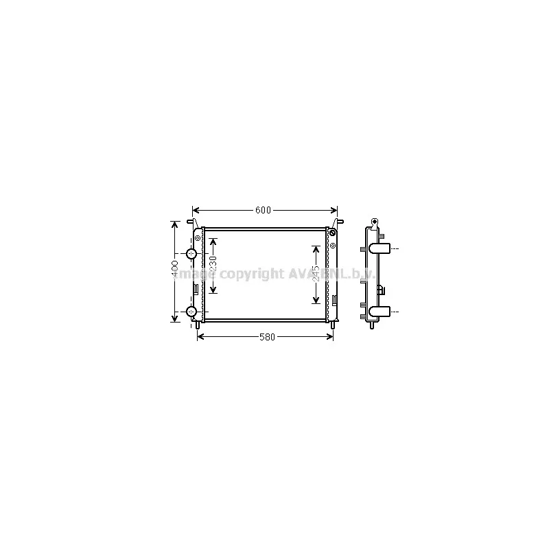 Radiateur, refroidissement du moteur AVA QUALITY COOLING FT2336