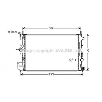 Radiateur, refroidissement du moteur AVA QUALITY COOLING FT2338