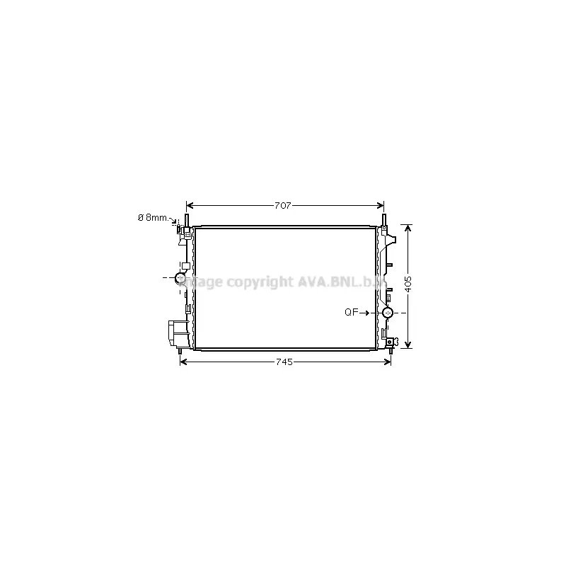 Radiateur, refroidissement du moteur AVA QUALITY COOLING FT2338