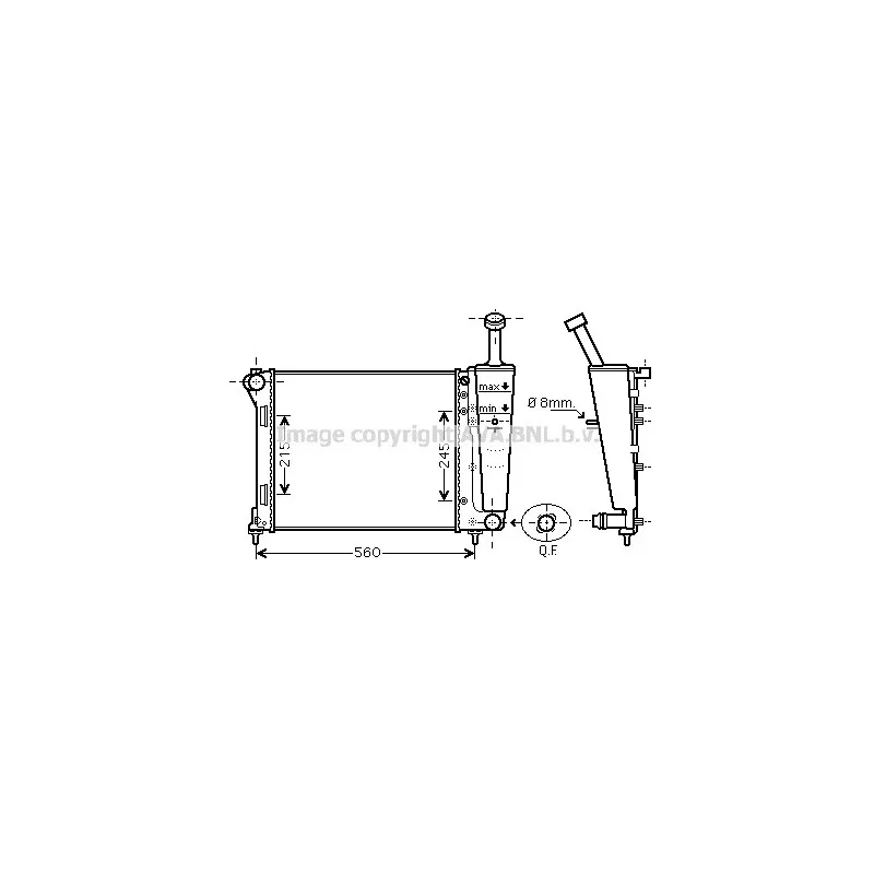 Radiateur, refroidissement du moteur AVA QUALITY COOLING FT2345