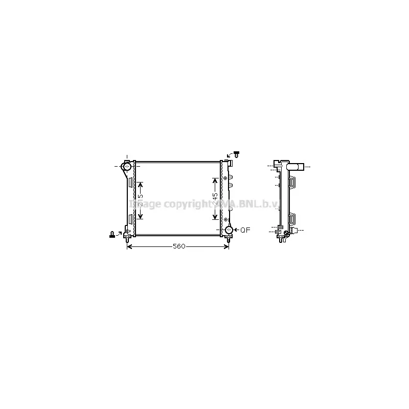 Radiateur, refroidissement du moteur AVA QUALITY COOLING FT2346