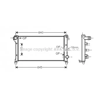 Radiateur, refroidissement du moteur AVA QUALITY COOLING FT2362