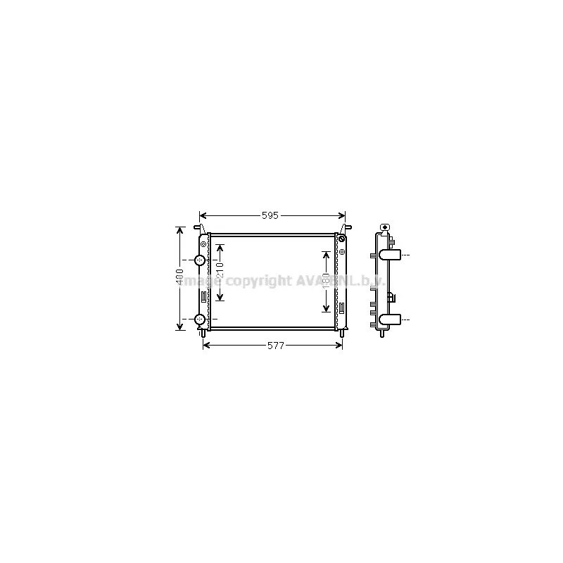 Radiateur, refroidissement du moteur AVA QUALITY COOLING FT2370