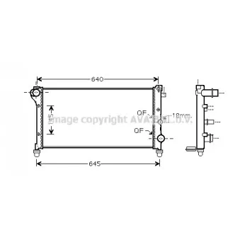 Radiateur, refroidissement du moteur AVA QUALITY COOLING FT2379