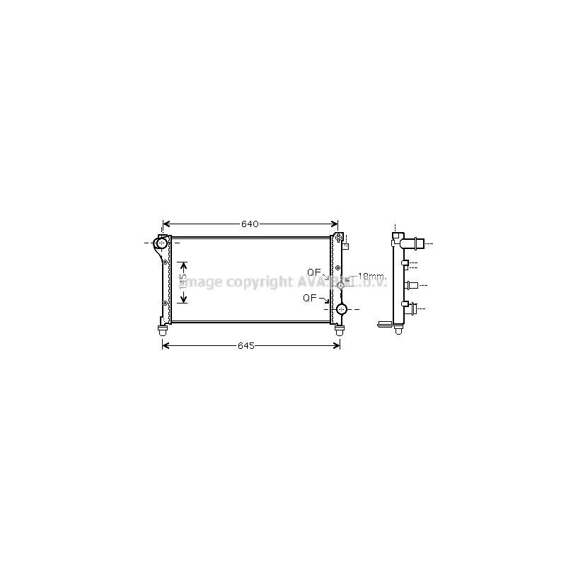 Radiateur, refroidissement du moteur AVA QUALITY COOLING FT2379