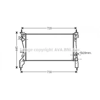Radiateur, refroidissement du moteur AVA QUALITY COOLING FT2385