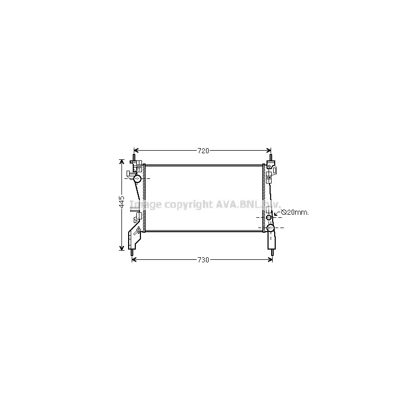 Radiateur, refroidissement du moteur AVA QUALITY COOLING FT2385
