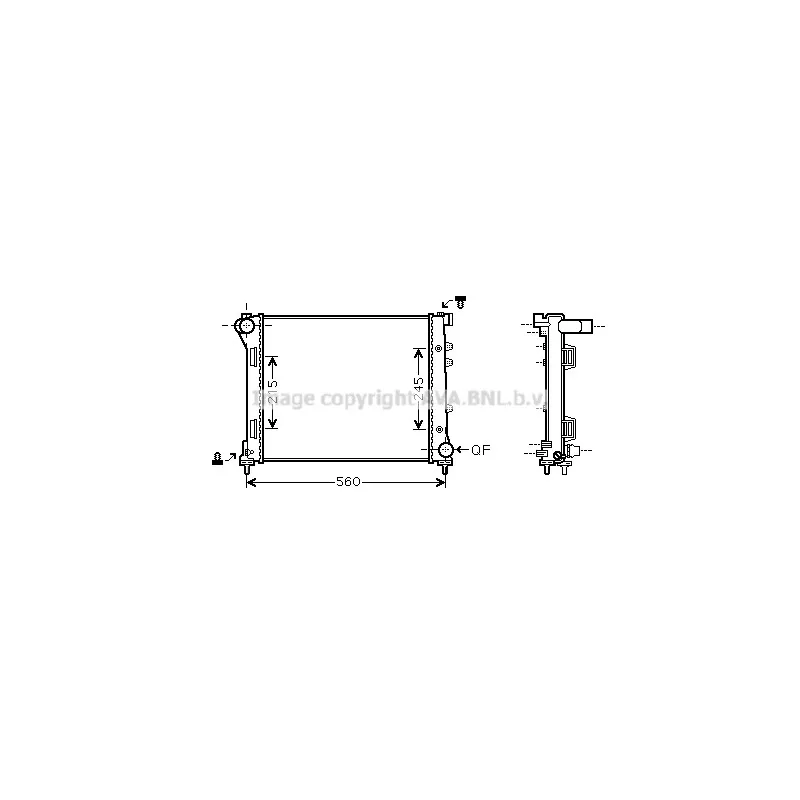 Radiateur, refroidissement du moteur AVA QUALITY COOLING FT2387