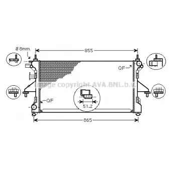 Radiateur, refroidissement du moteur AVA QUALITY COOLING FT2398