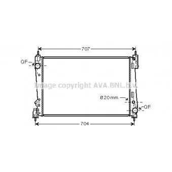 Radiateur, refroidissement du moteur AVA QUALITY COOLING FT2401