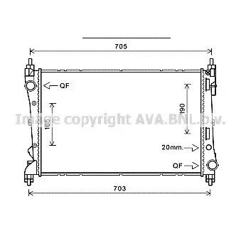 Radiateur, refroidissement du moteur AVA QUALITY COOLING FT2449