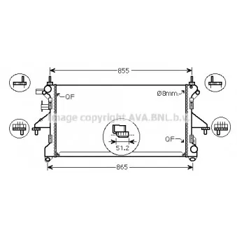 Radiateur, refroidissement du moteur AVA QUALITY COOLING FT2453