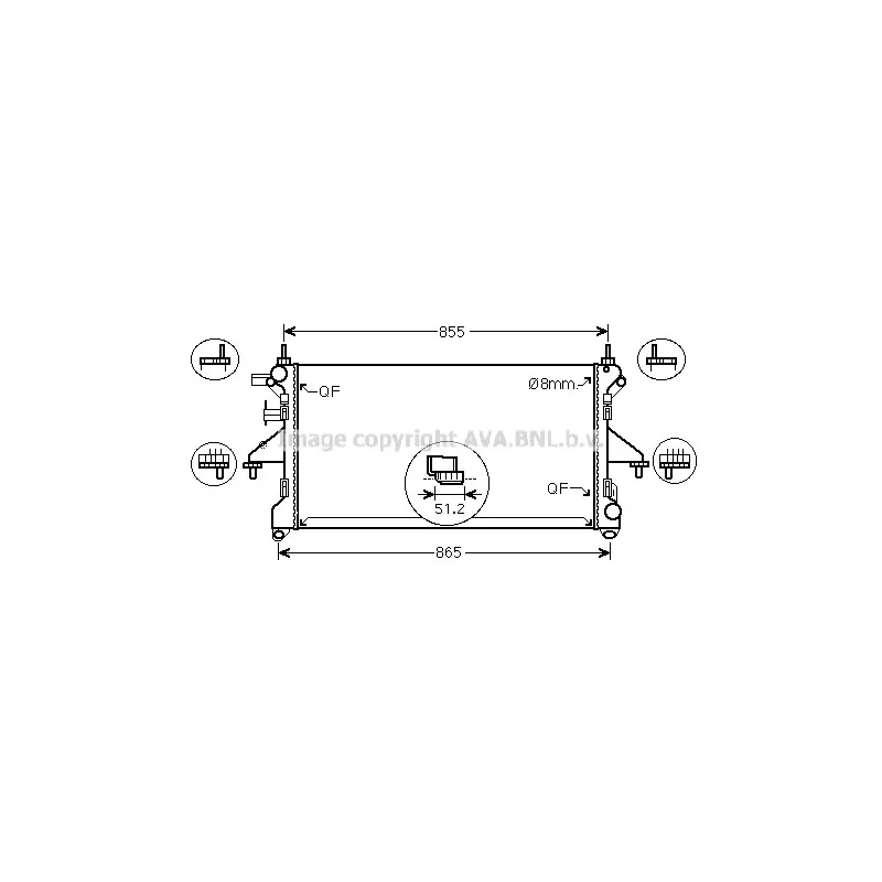 Radiateur, refroidissement du moteur AVA QUALITY COOLING FT2453