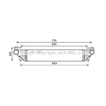 Intercooler, échangeur AVA QUALITY COOLING FT4415