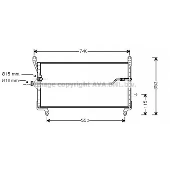 Condenseur, climatisation AVA QUALITY COOLING FT5171