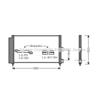 Condenseur, climatisation AVA QUALITY COOLING FT5289D