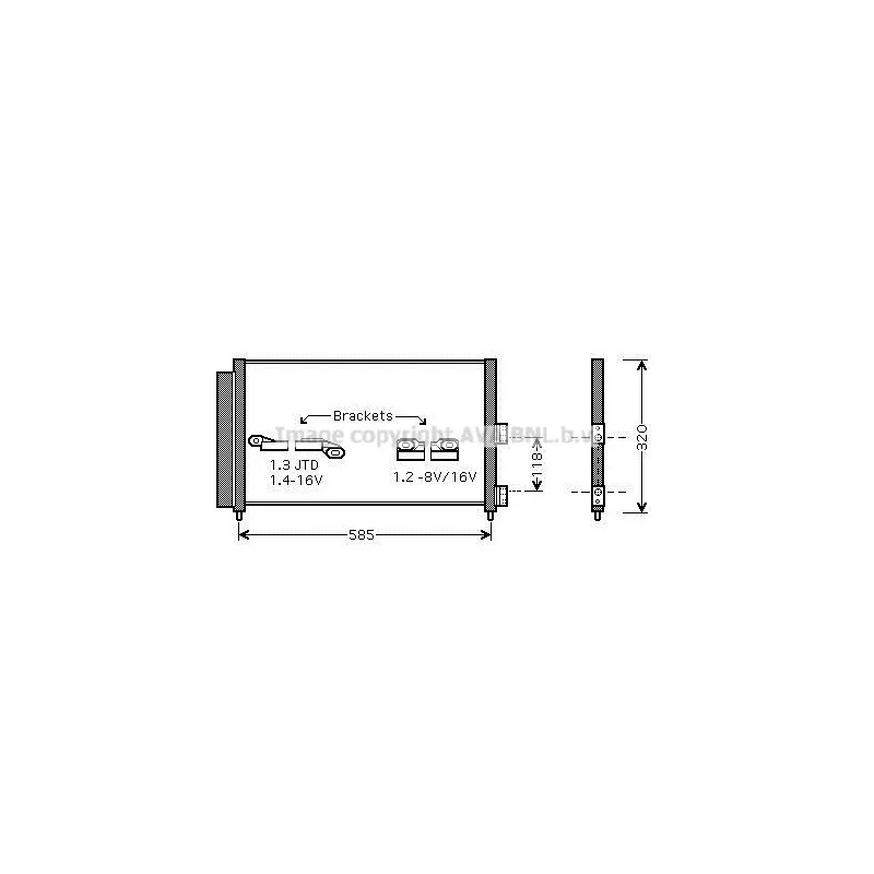 Condenseur, climatisation AVA QUALITY COOLING FT5289D