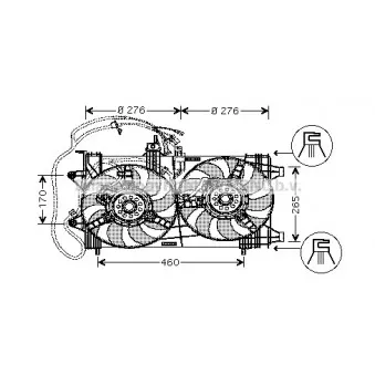 Ventilateur, refroidissement du moteur AVA QUALITY COOLING FT7518
