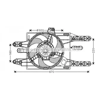 Ventilateur, refroidissement du moteur AVA QUALITY COOLING FT7549