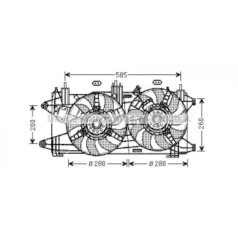 Ventilateur, refroidissement du moteur AVA QUALITY COOLING FT7569