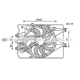 Ventilateur, refroidissement du moteur AVA QUALITY COOLING FT7602