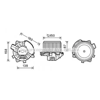 Moteur électrique, pulseur d'air habitacle AVA QUALITY COOLING FT8409