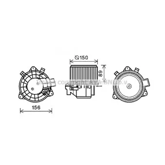 Moteur électrique, pulseur d'air habitacle AVA QUALITY COOLING FT8417