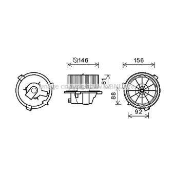 Moteur électrique, pulseur d'air habitacle AVA QUALITY COOLING FT8418