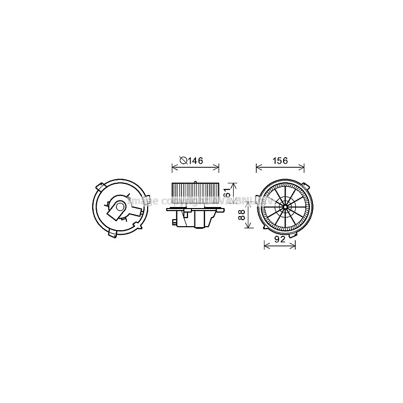 Moteur électrique, pulseur d'air habitacle AVA QUALITY COOLING FT8418