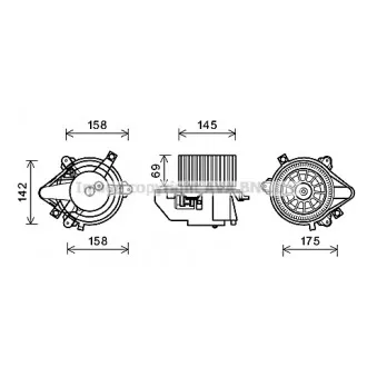 Moteur électrique, pulseur d'air habitacle AVA QUALITY COOLING FT8419