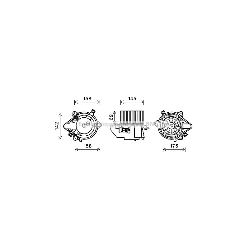 Moteur électrique, pulseur d'air habitacle AVA QUALITY COOLING FT8419