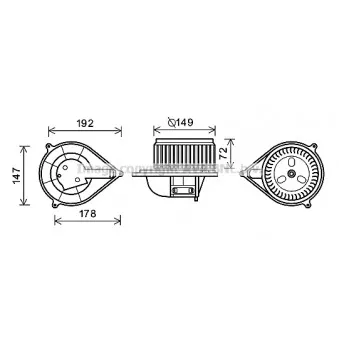 Moteur électrique, pulseur d'air habitacle AVA QUALITY COOLING FT8427