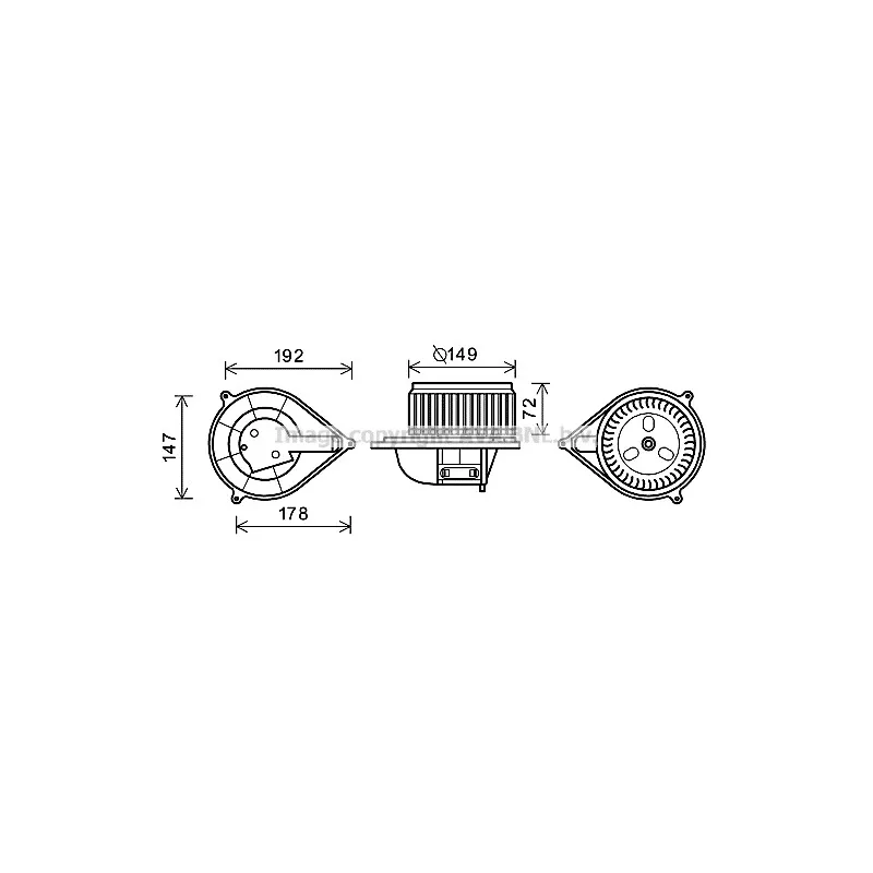 Moteur électrique, pulseur d'air habitacle AVA QUALITY COOLING FT8427