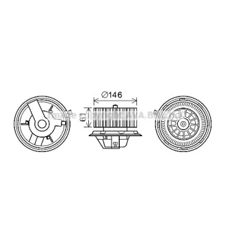 Moteur électrique, pulseur d'air habitacle AVA QUALITY COOLING FT8428