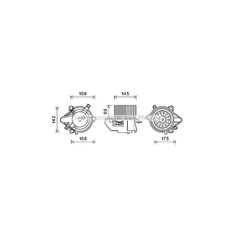 Moteur électrique, pulseur d'air habitacle AVA QUALITY COOLING FT8430