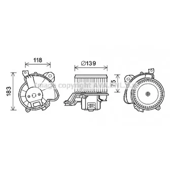 Moteur électrique, pulseur d'air habitacle AVA QUALITY COOLING FT8431
