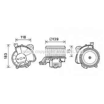 Moteur électrique, pulseur d'air habitacle AVA QUALITY COOLING FT8432