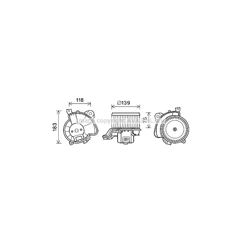 Moteur électrique, pulseur d'air habitacle AVA QUALITY COOLING FT8432