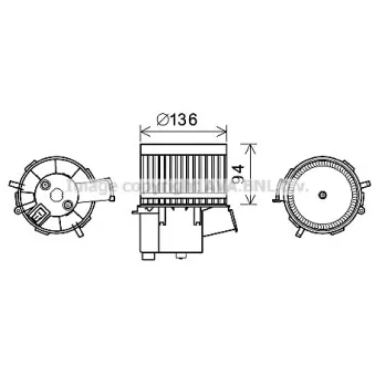 Moteur électrique, pulseur d'air habitacle AVA QUALITY COOLING FT8434