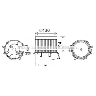 Moteur électrique, pulseur d'air habitacle AVA QUALITY COOLING FT8435