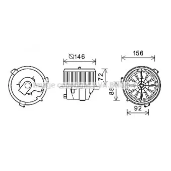 Moteur électrique, pulseur d'air habitacle AVA QUALITY COOLING FT8436