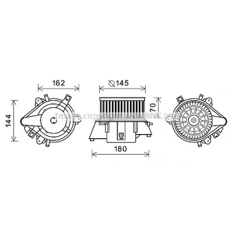 Moteur électrique, pulseur d'air habitacle AVA QUALITY COOLING FT8437