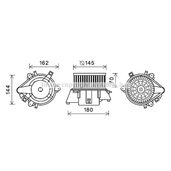 Moteur électrique, pulseur d'air habitacle AVA QUALITY COOLING FT8438