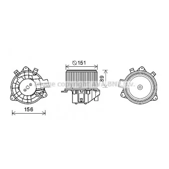 Moteur électrique, pulseur d'air habitacle AVA QUALITY COOLING FT8439