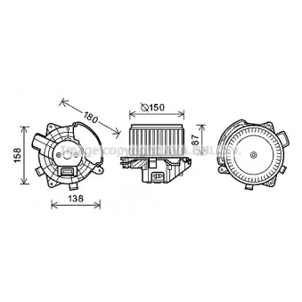 Moteur électrique, pulseur d'air habitacle AVA QUALITY COOLING FT8440