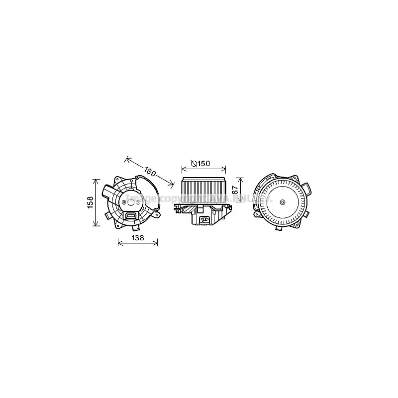 Moteur électrique, pulseur d'air habitacle AVA QUALITY COOLING FT8440