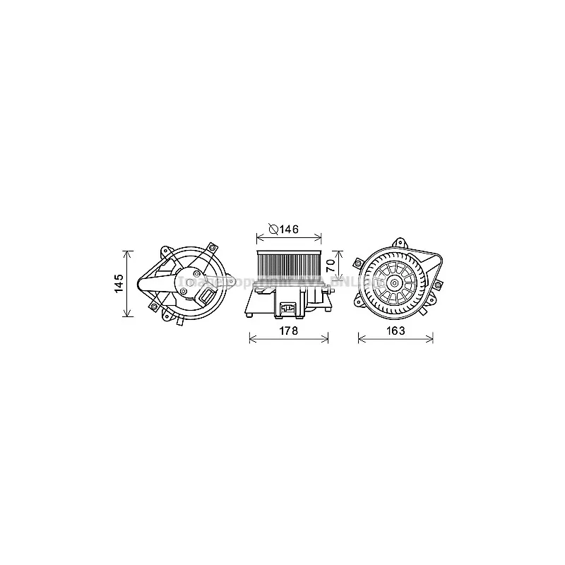 Moteur électrique, pulseur d'air habitacle AVA QUALITY COOLING FT8450