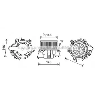 Moteur électrique, pulseur d'air habitacle AVA QUALITY COOLING FT8451